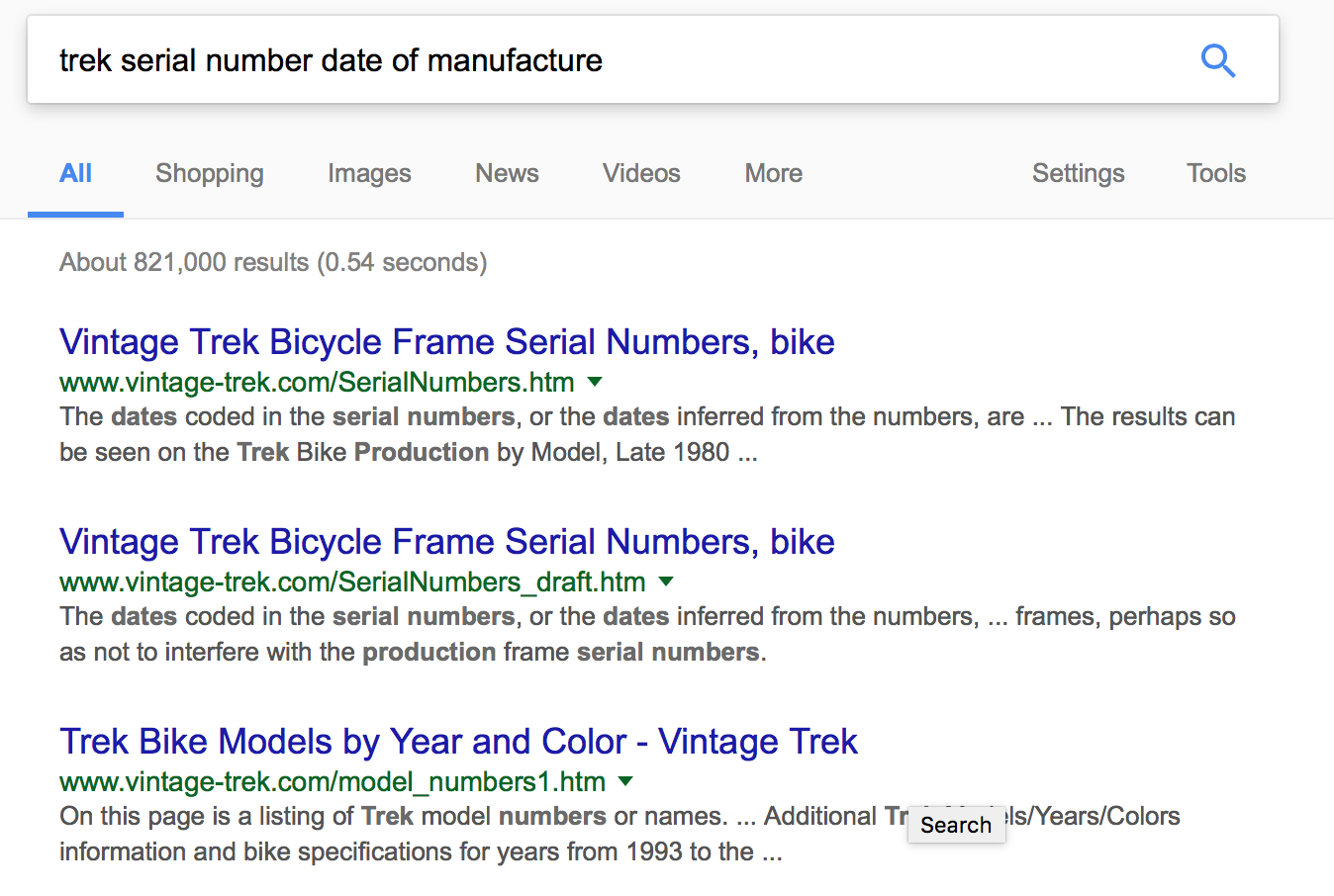elgin bike serial number database